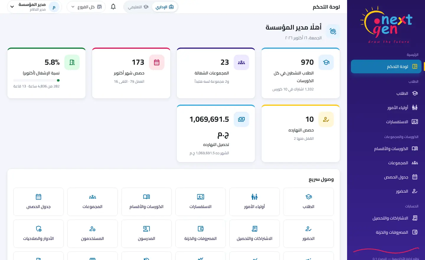 لوحة التحكم في السيستم